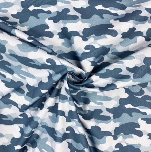 Popeline - Stay healthy - Camouflage - blau - Hilco by JaTiJu